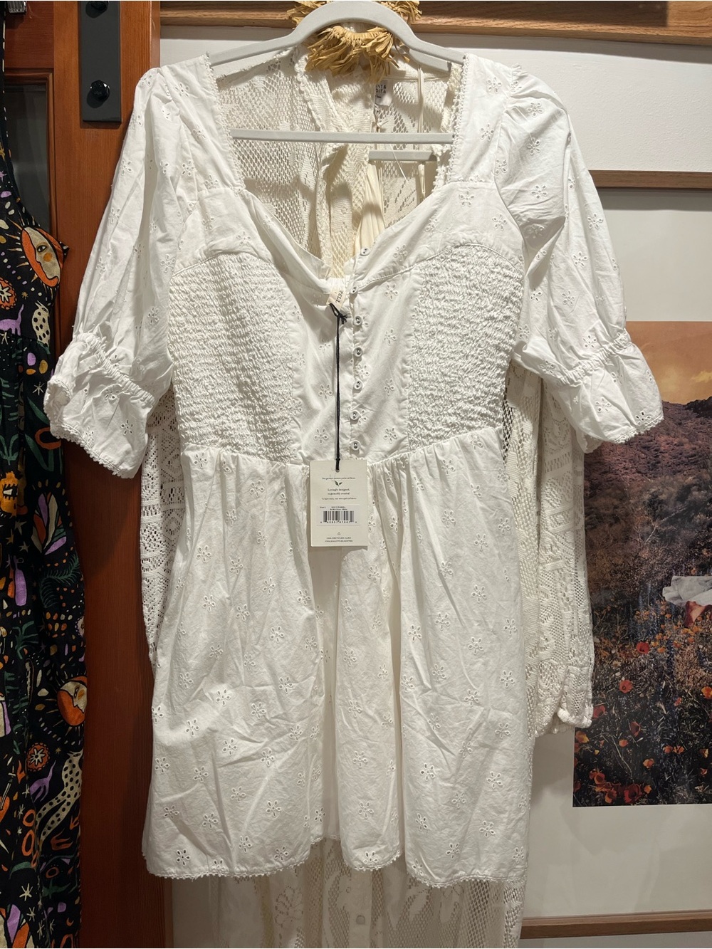 Spell White Bo Mini Dress NWT 222111D-WHI - Picture 2 of 4